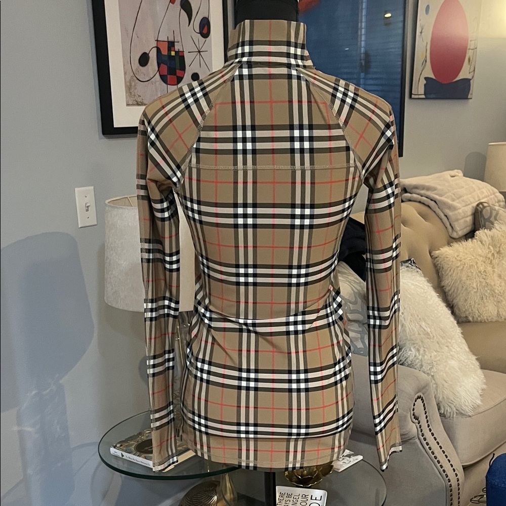Burberry vintage check quarter zip long sleeve top| Size: S - Picture 5 of 5